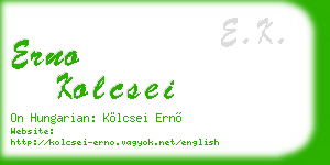 erno kolcsei business card