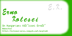 erno kolcsei business card